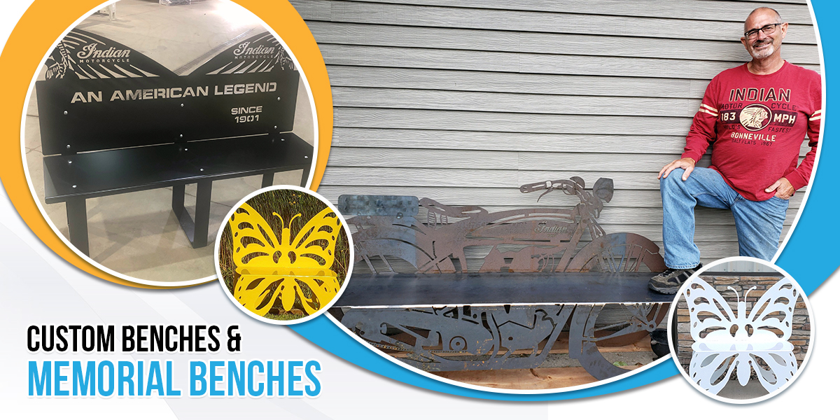 Memorial Benches, metal benches, custom benches