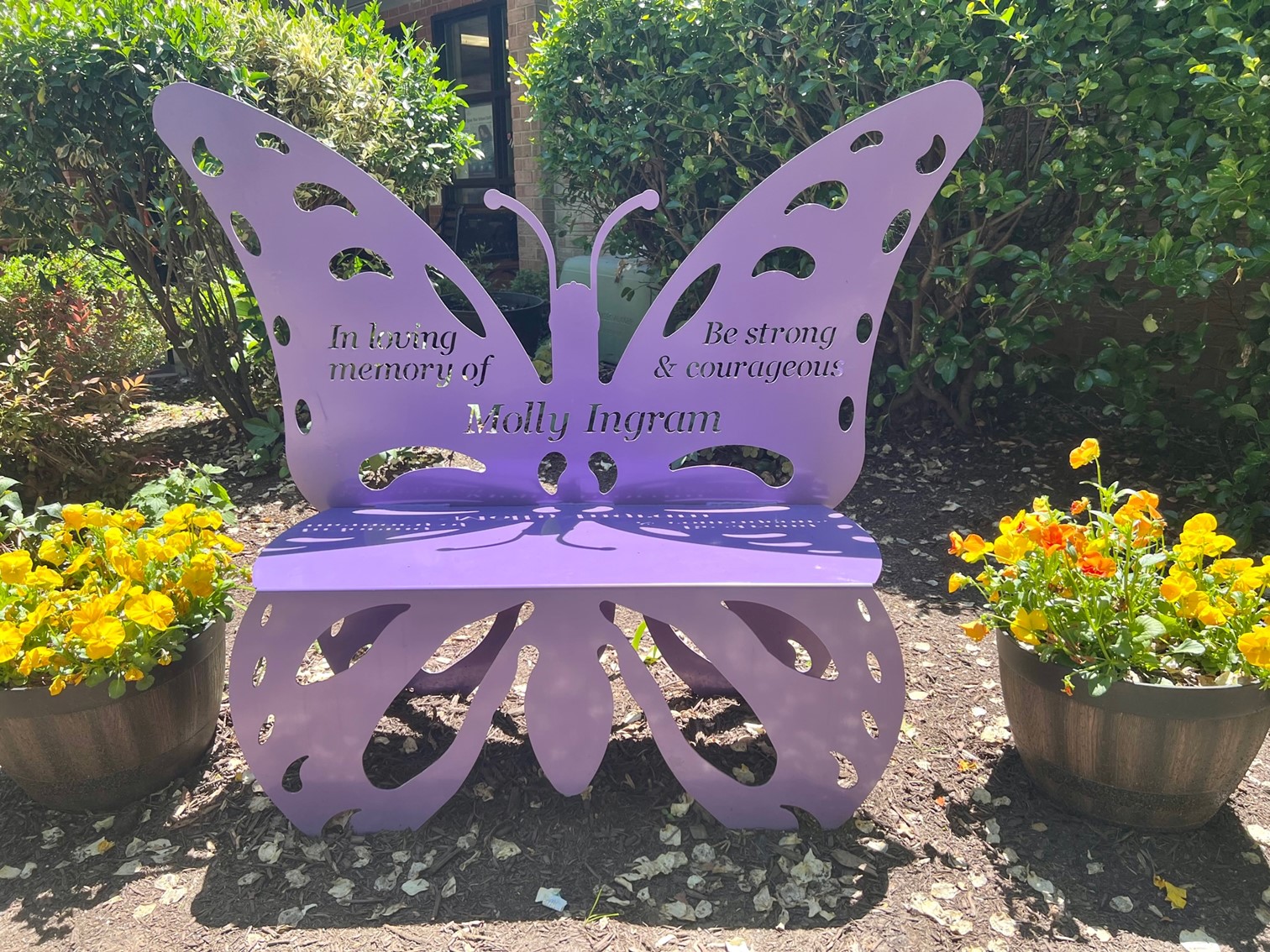 Purple Butterfly Bench, memorial bench