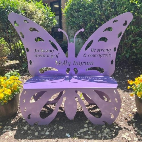 Purple Butterfly Bench, memorial bench